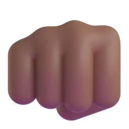 oncoming fist: medium-dark skin tone 3D