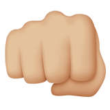 oncoming fist: medium-light skin tone