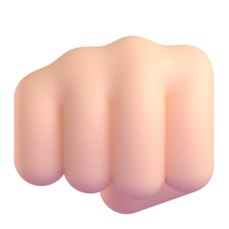 oncoming fist: medium-light skin tone 3D