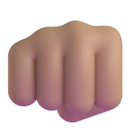 oncoming fist: medium skin tone 3D