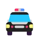 Oncoming Police Car Flat