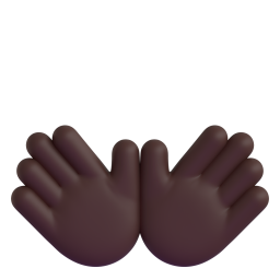 open hands: dark skin tone 3D