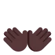 open hands: dark skin tone Flat