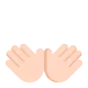 open hands: light skin tone Flat