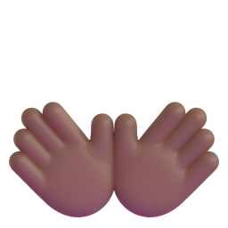 open hands: medium-dark skin tone 3D
