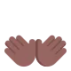 open hands: medium-dark skin tone Flat