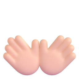open hands: medium-light skin tone 3D
