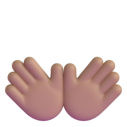 open hands: medium skin tone 3D