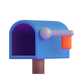 Open Mailbox with Lowered Flag 3D