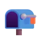 Open Mailbox with Lowered Flag Color
