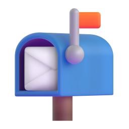 Open Mailbox with Raised Flag 3D