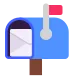 Open Mailbox with Raised Flag Flat