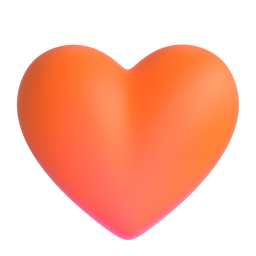 Orange Heart 3D