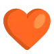 Orange Heart Flat