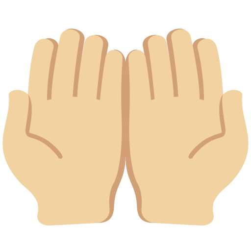 Palms Up Together Medium Light Skin Tone