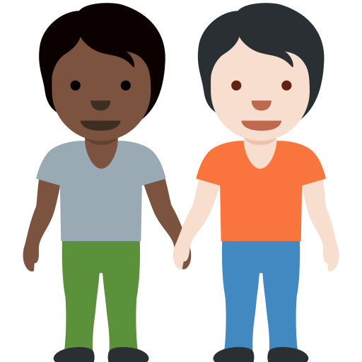 People Holding Hands Dark Skin Tone Light Skin Tone