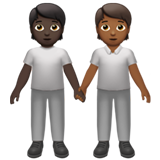 People Holding Hands Dark Skin Tone Medium Dark Skin Tone Apple Emoji