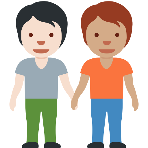 People Holding Hands Light Skin Tone Medium Skin Tone