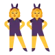 Women with Bunny Ears Flat