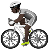 person biking: dark skin tone Apple Emoji