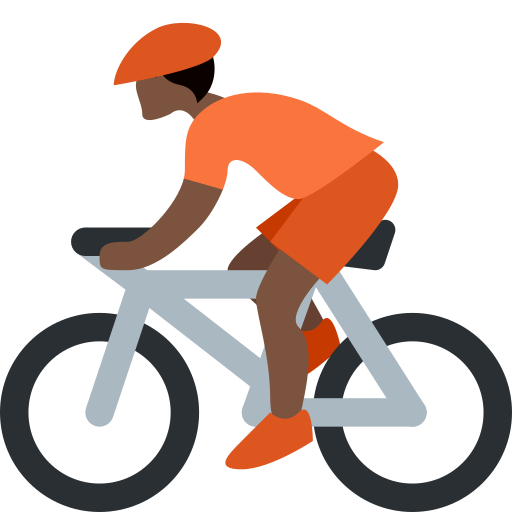 person biking: dark skin tone