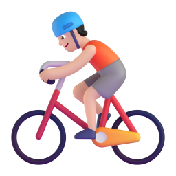 person biking: medium-light skin tone 3D