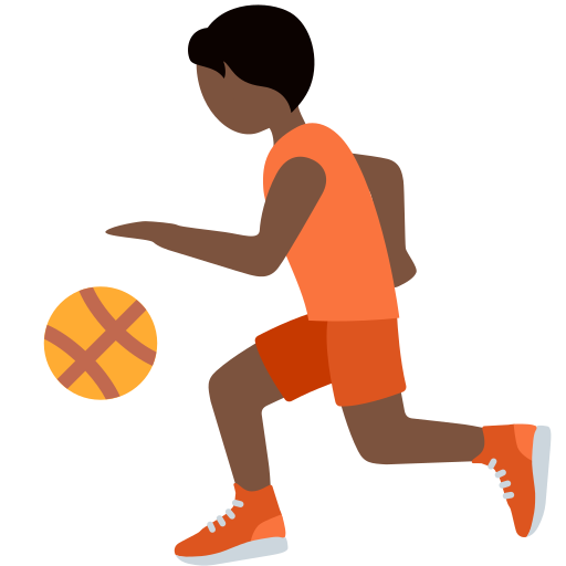 person bouncing ball: dark skin tone