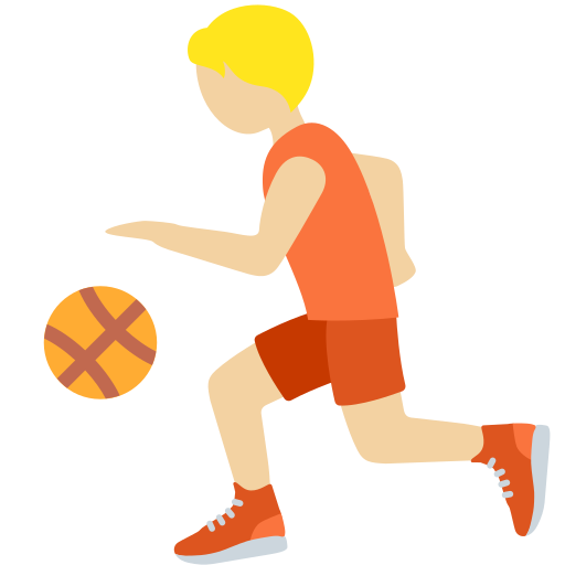 person bouncing ball: medium-light skin tone