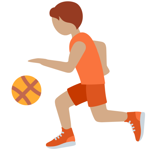person bouncing ball: medium skin tone