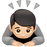 person bowing: light skin tone Apple Emoji