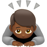 person bowing: medium-dark skin tone Apple Emoji