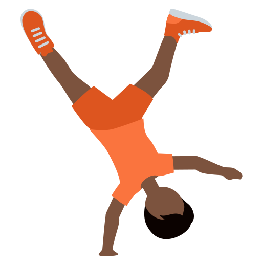 person cartwheeling: dark skin tone