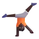 person cartwheeling: dark skin tone Color