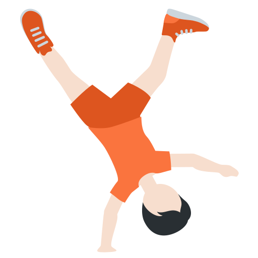 person cartwheeling: light skin tone