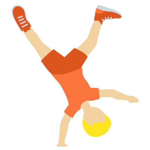 person cartwheeling: medium-light skin tone
