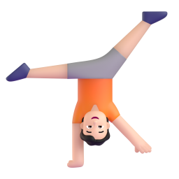 person cartwheeling: medium-light skin tone 3D