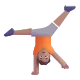 person cartwheeling: medium skin tone Color
