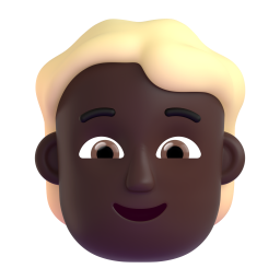 Person Dark Skin Tone Blond Hair 3D