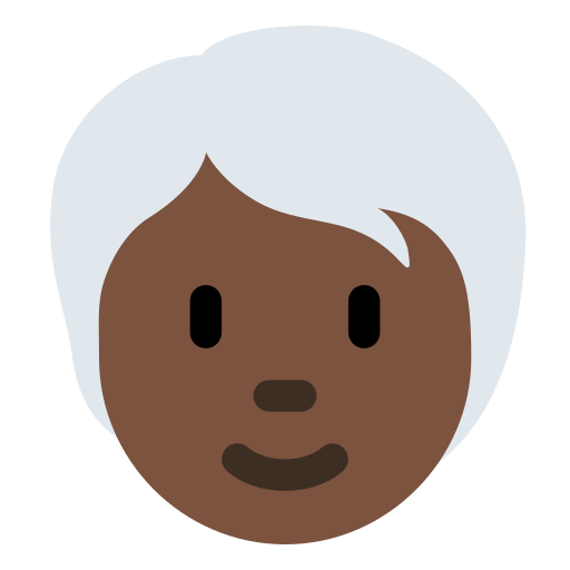 Person Dark Skin Tone White Hair