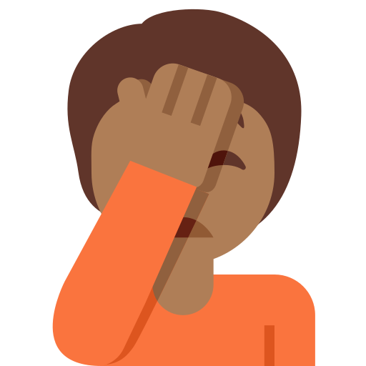 person facepalming: medium-dark skin tone