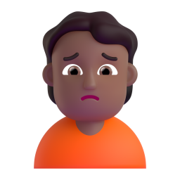 person frowning: medium-dark skin tone 3D