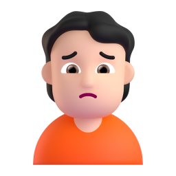 person frowning: medium-light skin tone 3D