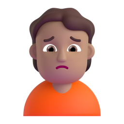 person frowning: medium skin tone 3D