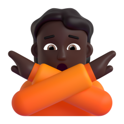 person gesturing NO: dark skin tone 3D
