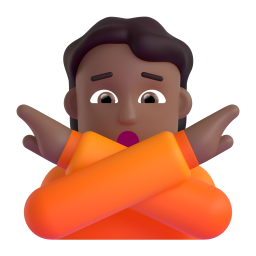 person gesturing NO: medium-dark skin tone 3D