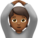 person gesturing OK: medium-dark skin tone Apple Emoji