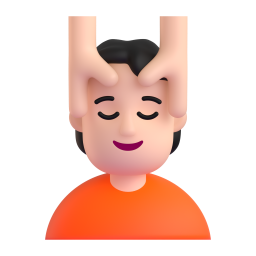person getting massage: medium-light skin tone 3D