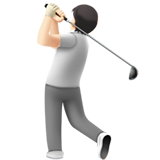 person golfing: light skin tone