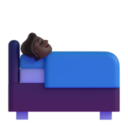 person in bed: dark skin tone 3D