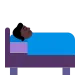 person in bed: dark skin tone Flat